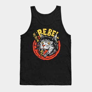 Hissing Funny Rebel Cat Tank Top